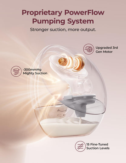 Momcozy Breast Pump Hands Free Upgraded Mobile Flow | M9, App Discreet Control with Personalized Multi-Modes & 15 Levels, Wearable Breast Pump 24mm, 2 Pack Cozy Red