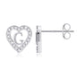 Anoup Heart Initial Stud Earrings - Gifts for Girls, Sterling Silver Post 14K Gold Plated All Over Hypoallergenic | CZ Simulated Diamond Stud Earrings | Birthday Gifts for Kids Toddlers Daughter