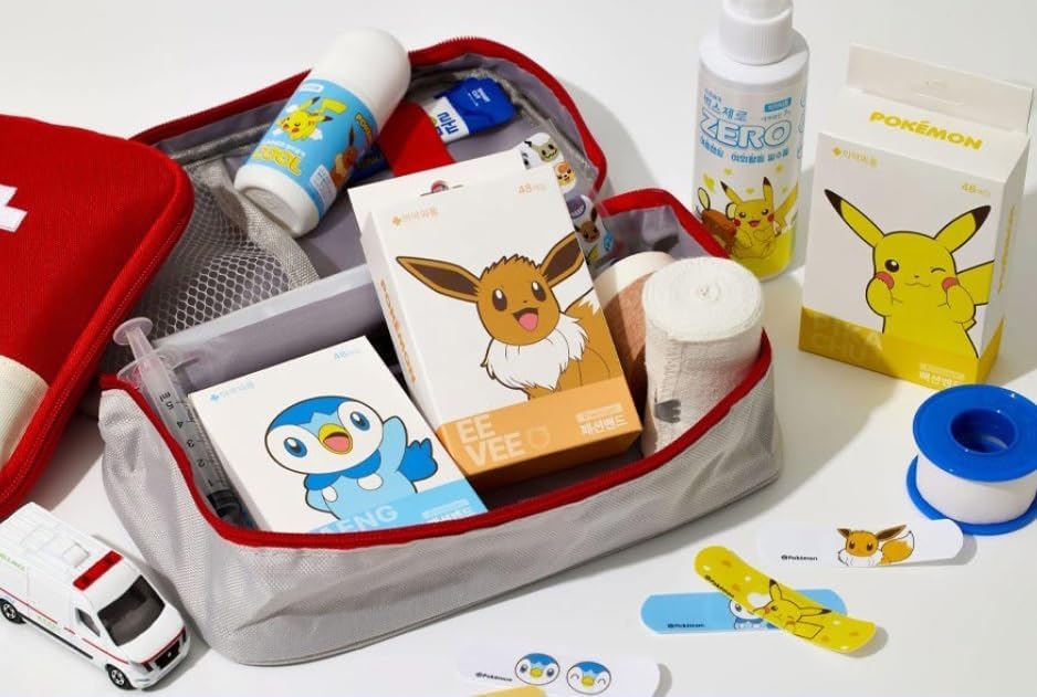 Pikachu Adhesive Bandages, First Aid Bandages with Cute Designs, All One Size, 48 Count