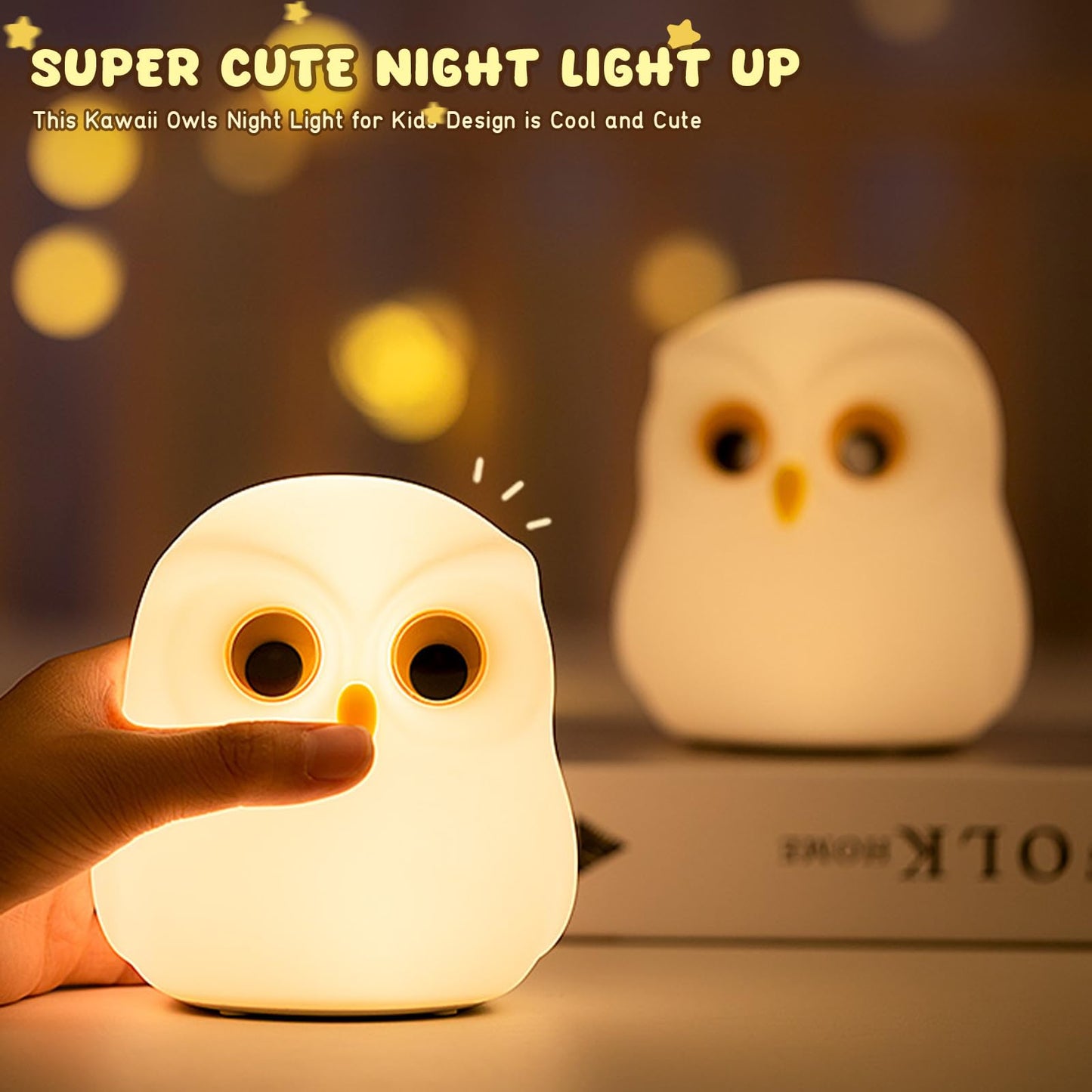 Nursery Night Light, RGB Bunny with 7 Colors & 3 Dim Levels, Rechargeable Silicone, Room Decor & Kids Gift