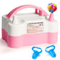 Balloon Pump Electric, Portable Automatic Dual Nozzle Inflator 110V 600W with Tying Tools for Birthday Gender Reveal Baby Shower Balloons Party Decorations