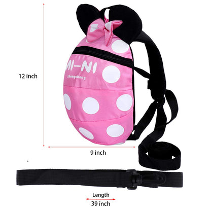 ﻿Baby Toddler Leash Baby Leash Backpack Little Kid Boys Girls Anti-Lost Travel Bag Harness Reins Cute Cartoon Backpacks with Safety Leash for Baby Backpack Leash for Toddlers 1-5 Years(Black red)