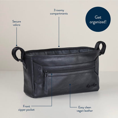 Itzy Ritzy Adjustable Stroller Caddy and Organizer Bag Featuring Front Zippered Pocket, 2 Built-in Interior Pockets & Adjustable Straps to Fit Nearly Any Stroller (Chai)