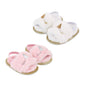 2 Pack Infant Baby Girls Sandals Elastic Back Strap Flats Slippers Soft Toddles Princess Shoes Faux Fur Slides Shoes First Walker House Shoes