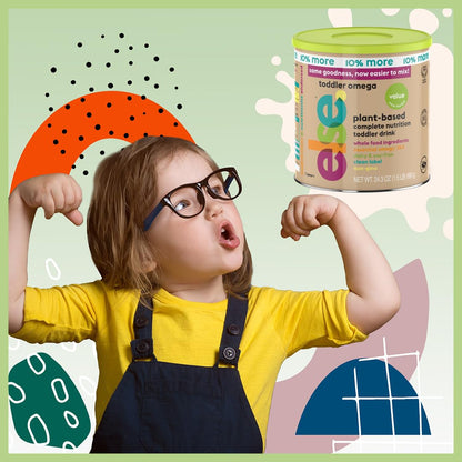 ELSE NUTRITION Toddler Formula 12-36 Months w/Omega 3&6 for Brain Development - Lactose Free, Dairy Free Nutrition Drink - Plant Based Protein Powder w/ 20+ Vitamins (22oz, 1-Pack)