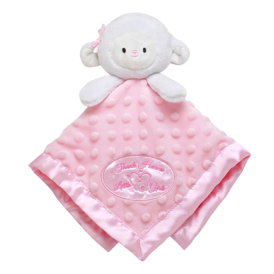 Plush Rattle Baby Snuggle Blanket with Satin, Bear Print, Tan Teddy Bear Toy (14 inch)