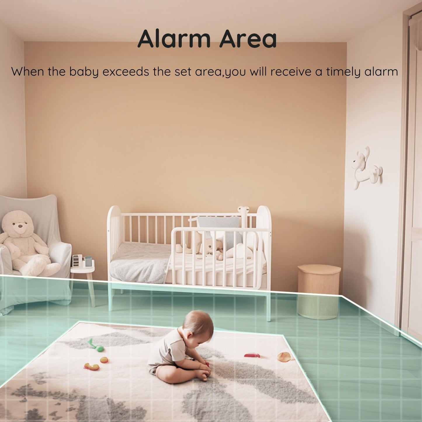 BOIFUN Split Screen Video Baby Monitor WiFi, 2 Cameras, Smartphone APP Control & LCD Monitor, AI Motion & Sound Detection, 4.3'' 4X Zoom, 1080P Smart (Monitor para Bebe), Area Alarm, Video Recording