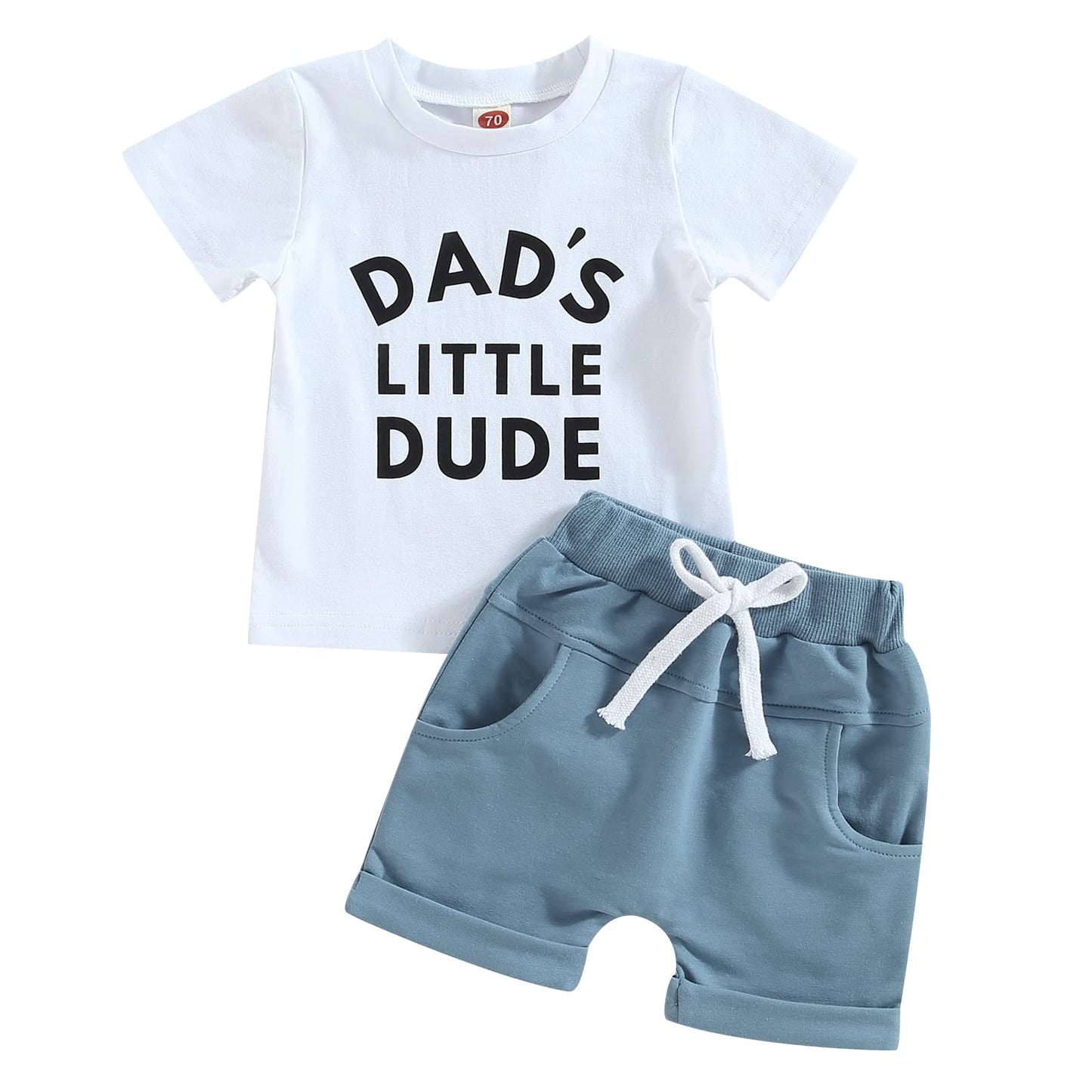Kupretty Toddler Baby Boy Summer Clothes Letter Graphic Short Sleeve Shirt T-Shirt Tops + Casual Shorts Outfit Set