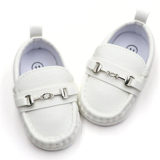 First Walking Shoes for Baby Boys Delightful Solid Color Slip-On Loafers, Lightweight, Non-Slip Flat