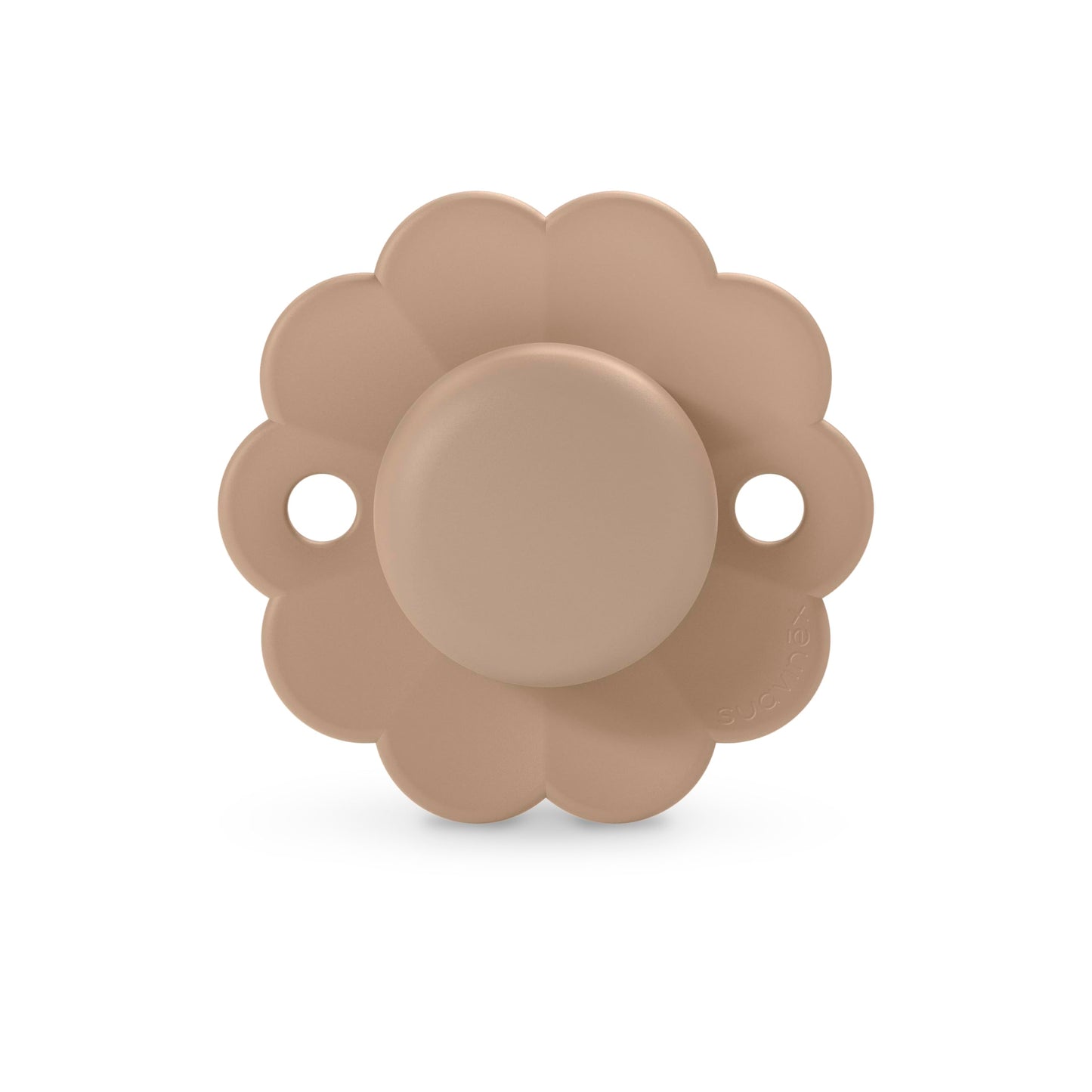 Suavinex Wonder Baby Pacifier, SX Pro Silicone Nipple, Reversible, Non Irritating Shield Design, 2 Pk Pacifiers 0-6 Months, Made in Europe, Mauve/Chalk