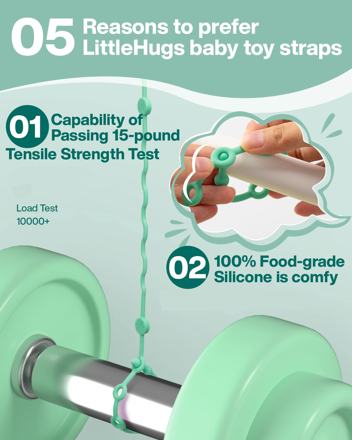 Toy Straps for Baby, 5pcs Adjustable Toy Holder for Stroller Accessories, Silicone Baby Tether Pacifier Clip, No Throw Baby Travel Essential Leash for High Chair, Car Seat (Gril-5 Pack)