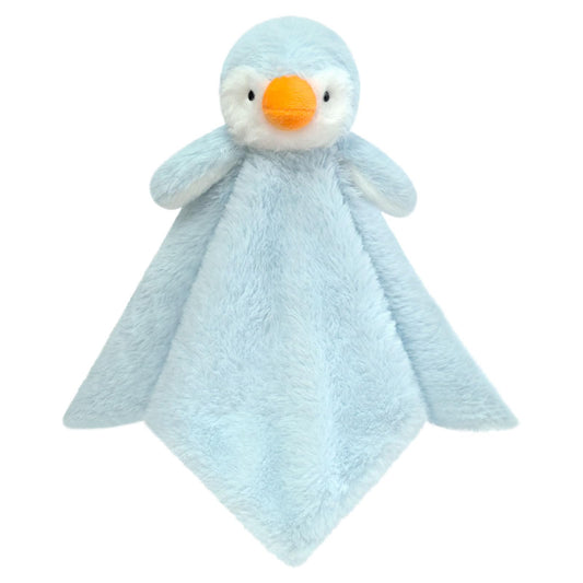 Baby Gray Penguin Soft Stuffed Animal Security Blanket, Plush Penguin Character Lovey Blanket, Baby Shower/Nursery Gift, Newborn Infant Toddler Snuggle Blankie for Girls Boys, 14 Inches