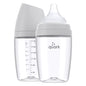 BuubiBottle Max Slow Flow Bottle for Newborn Babies by Quark - with Anti-Colic RealFeel Nipple to Simulate Breastfeeding - BPA-Free, PVC-Free, Toxin-Free - 8 Oz Bottle with Lid, 2 Pack - Orange