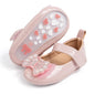 Meckior Infant Baby Girls Soft Sole Bowknot Princess Wedding Dress Mary Jane Flats Prewalker Newborn Light Baby Sneaker Shoes