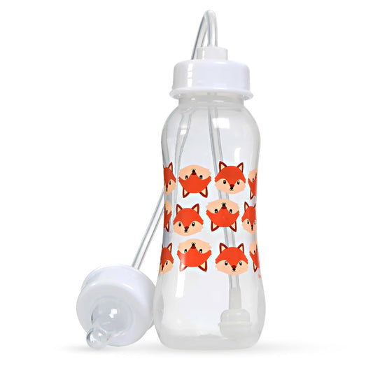 Hands-Free Baby Bottle - Anti-Colic Self Feeding Baby Bottle System 9 oz (1 Pack - Fox)