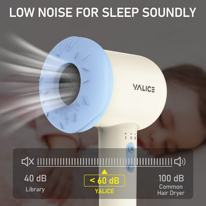 Cordless Baby Hair Dryer for Infant, Low Heat Gentle Air Rechargeable Small Hair Blow Dryer for Baby Butt Skin with 3 Speed Settings, 0-3 Years Using (Khaki)