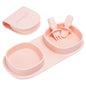 Silicone Foldable Novelty Dinner Plates,Baby Plates Travel Essential with Forks and Spoons,Microwave & Dishwasher SafeWatermelon