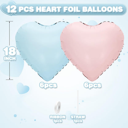 Sage Green Gold Heart Balloons,12Pcs Light Gold Heart Shaped Foil Balloons,18Inch Cream White Helium Mylar Balloon for Baby Shower Birthday Anniversary Wedding Party Decorations
