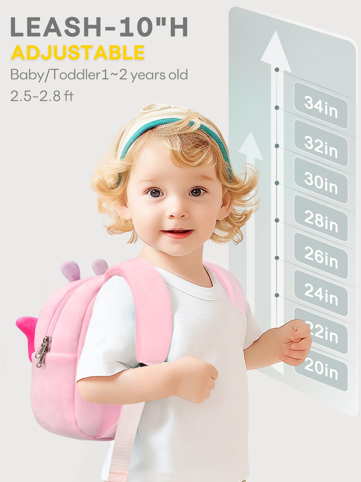 mibasies Toddler Backpacks for Girls 2-4: Plush Backpack -3D Animal Cartoon Mini Travel Bag -10 inch Toddler Backpack Leash