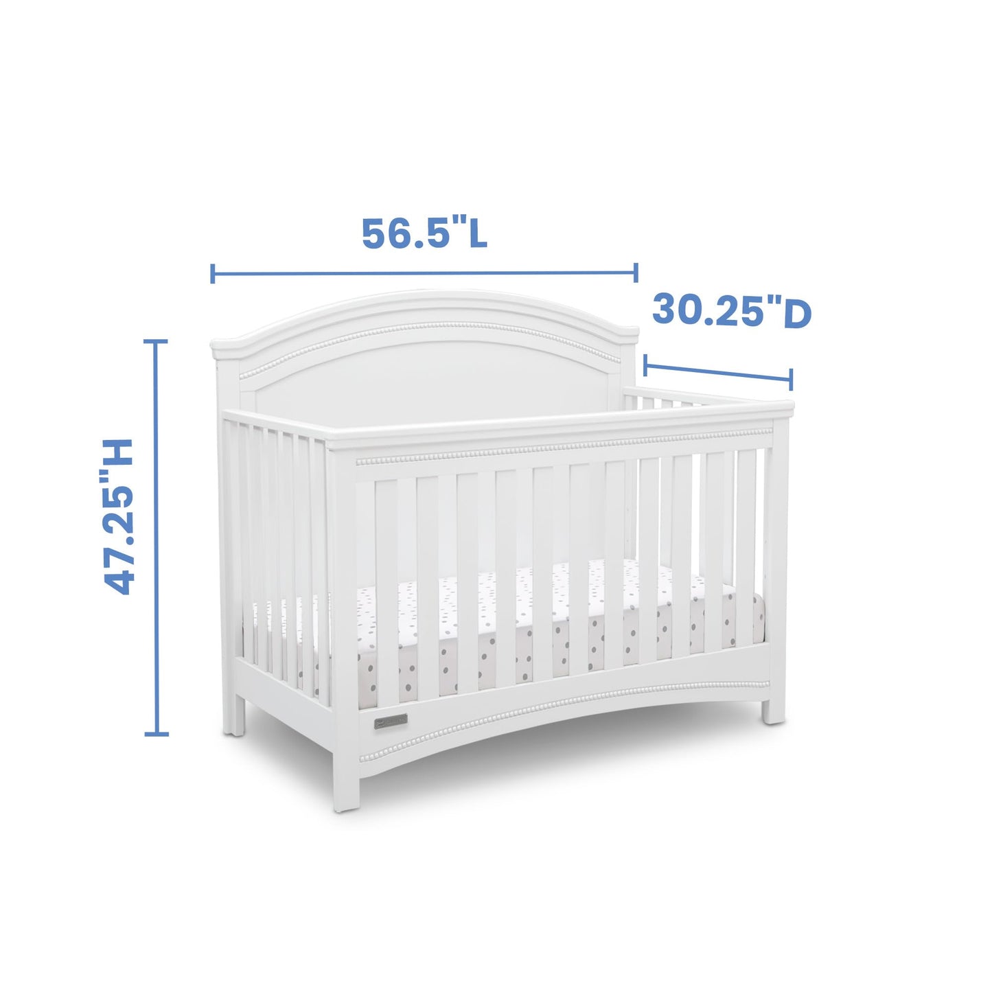 Delta Children Simmons Kids SlumberTime Emma Convertible Crib N More, Grey