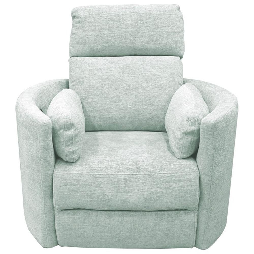 Pemberly Row Contemporary Fabric Swivel Glider Recliner in Ivory