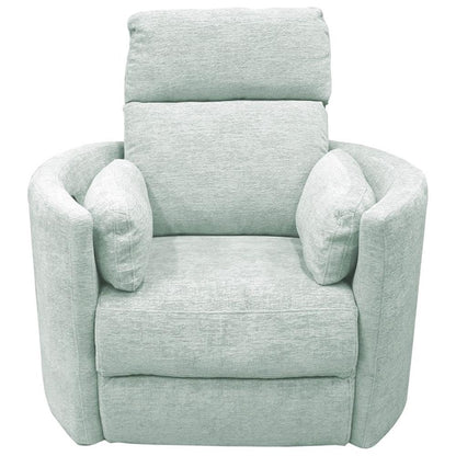 Pemberly Row Contemporary Fabric Swivel Glider Recliner in Ivory