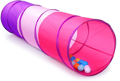 PigPigPen Pop Up Play Tunnel Tent for Toddlers Babies or Dogs, Indoor & Outdoor Toys for Kids Backyard Playset. (Red,Yellow,Blue)