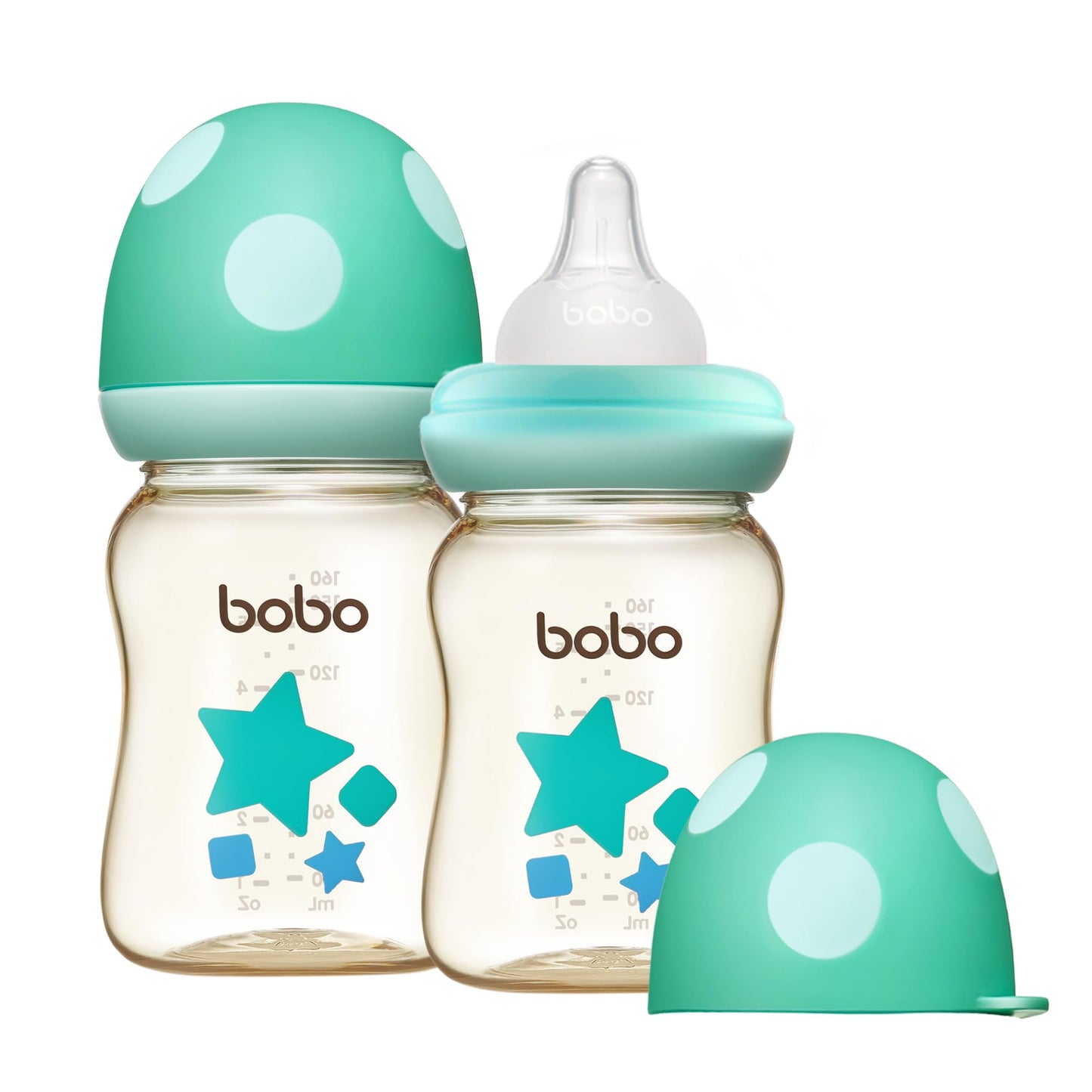 YOHKOH PPSU Baby Bottle Wide Neck, Newborn Anti-Colic Baby Bottle with Natural Response Nipple, Streamlined Body, Easy to Clean (8.8oz (Pack of 2), Yellow)