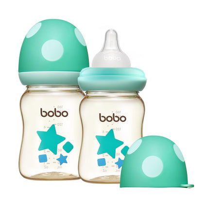 YOHKOH PPSU Baby Bottle Wide Neck, Newborn Anti-Colic Baby Bottle with Natural Response Nipple, Streamlined Body, Easy to Clean (8.8oz (Pack of 2), Yellow)