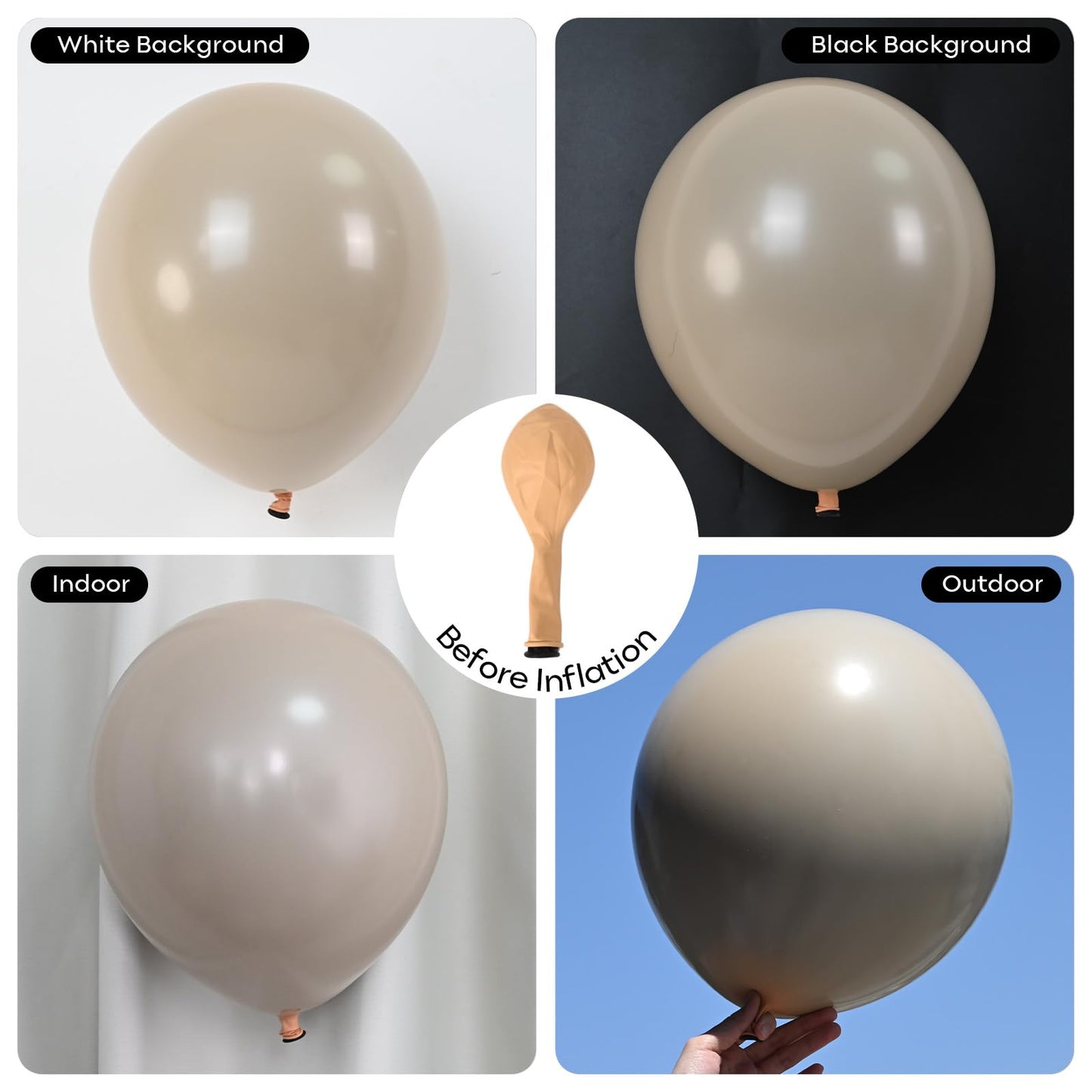 Neutral Balloons Arch Kit, Pink Beige Boho Balloons Garland with Double Stuffed Sand White Balloon for Baby Shower Birthday Wedding Bridal Shower Party Decorations