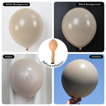 Neutral Balloons Arch Kit, Pink Beige Boho Balloons Garland with Double Stuffed Sand White Balloon for Baby Shower Birthday Wedding Bridal Shower Party Decorations