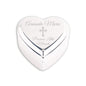 Cherished Moments Personalized Heart Jewelry Keepsake Box with Custom Engraved Cross and Name for Baby Baptism Gift for Girls, Silver Toned