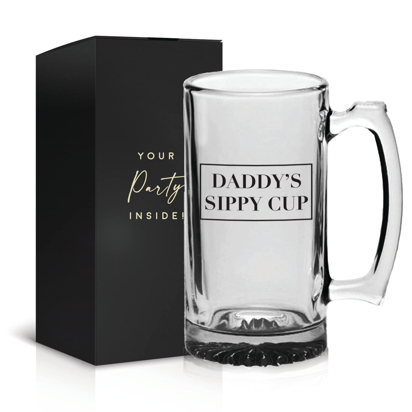 Your Dream Party Shop Daddy's Sippy Cup Beer Glass - 16oz Funny Beer Mug for New Dads - Gifts for Dad