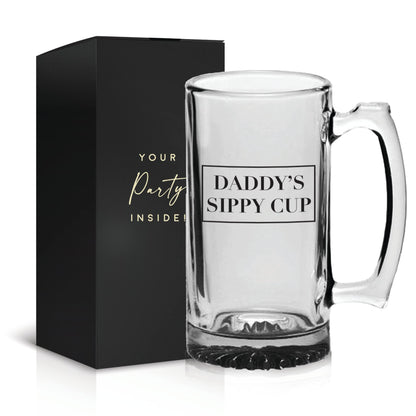 Your Dream Party Shop Daddy's Sippy Cup Beer Glass - 16oz Funny Beer Mug for New Dads - Gifts for Dad
