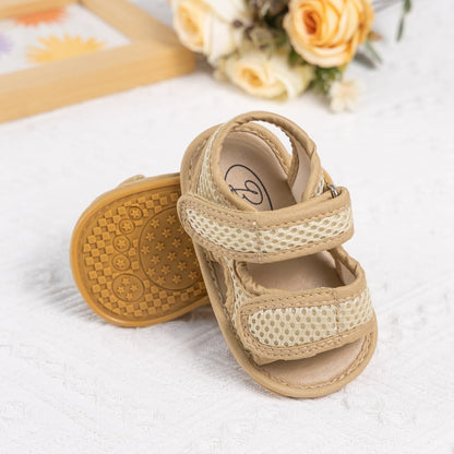 Sawimlgy Baby Girls Boys Sandals Summer Flowers Shoe Rubber Sole PU Leather Mesh Infant Toddler First Walkers Princess Dress Outdoor Shoes