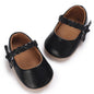 Baby Girl Mary Jane Flats Dress Shoes - Infant Newborn Shoes Anti-Slip Soft PU Leather Party School Wedding Princess Baby Girl Shoes 0-18M