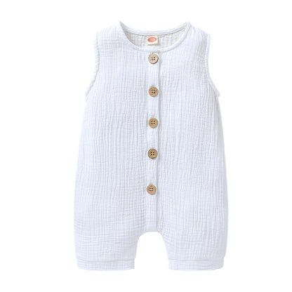 Infant Newborn Baby Boys Girls Cotton Linen Romper Summer Jumpsuit Sleeveless Overalls Clothing Set