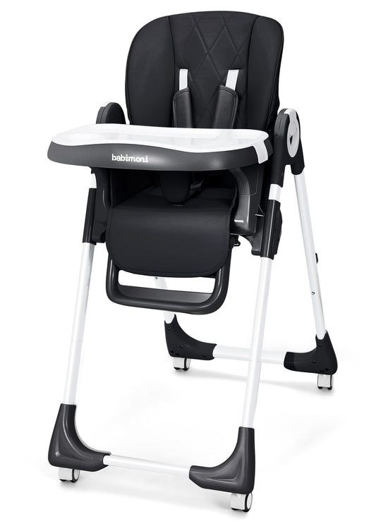 4 in 1 High Chairs for Babies and Toddlers, Convertible Foldable Baby High Chairs, Feeding and Eating Seat Highchair with 4 Levels of Recline and 7 Levels of Height Adjustment, Gray