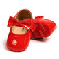 Baby Girls Mary Jane Flats with Bowknot Flowers Soft Newborn Infant First Walkers Crib Shoes Wedding Party Christmas Dress Shoes