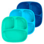 Re-Play Toddler Plates with Dividers - Deep-Walled 3 Compartments Divided Plates for Kids - Dishwasher & Microwave Safe - Made in USA - Set of 3-7.37" x 7.37" x 1.25" - Princess