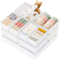 Criusia Drawer Organizer Clothes, 10 Pack Dresser Organizer for Baby Clothes, Underwear, Sock- Foldable Closet Organization and Storage Dividers Bins for Nursery, Bedroom (Beige)