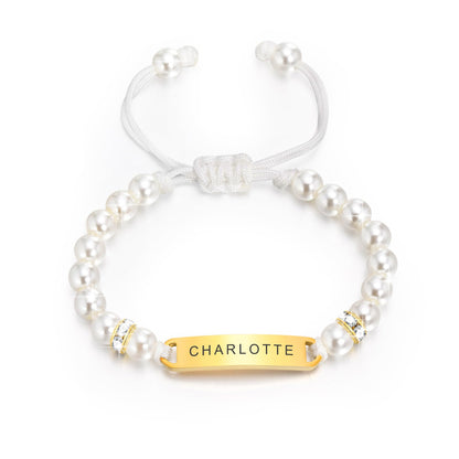 Personalized Baby Bar Bracelet : 18K Gold Plated Custom Name ID Plate Bracelet for Children Toddler from Mom, Engraved Kid Name for Daughter Son, New Born Birthday Gift,Adjustable,Nickel free