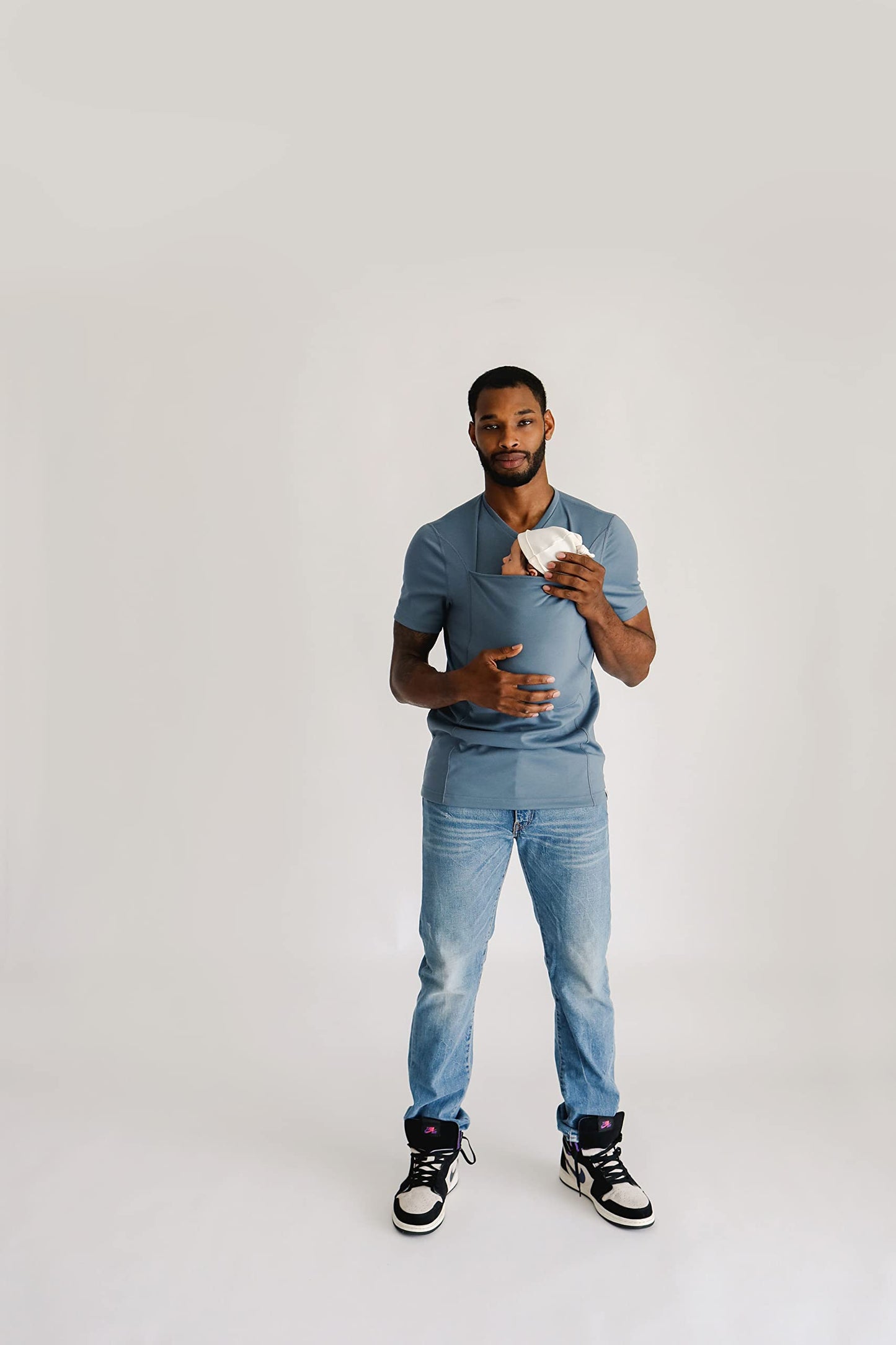 Lalabu The Dad Shirt | Hands-Free Baby Carrier for Dad with Kangaroo Pouch | Engineered for Bonding, Safety, & Comfort for Newborns Up to 15 Lbs. | CPSC Approved