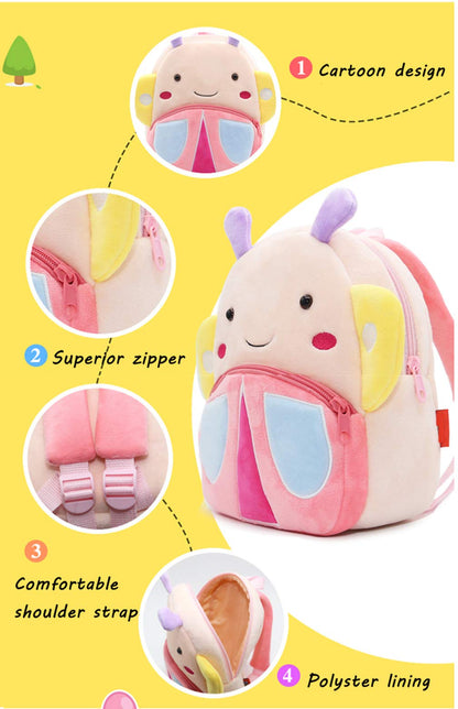 Toddler Backpack for Boys and Girls, Cute Soft Plush Animal Cartoon Mini Backpack Little For Kids 2-6 Years (Cows)
