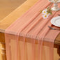 Socomi Blush Pink Gauze Table Runner Chiffon Like Wedding Table Runner 120 inches Long Boho Rustic for Bridal Shower Decorations Baby Shower