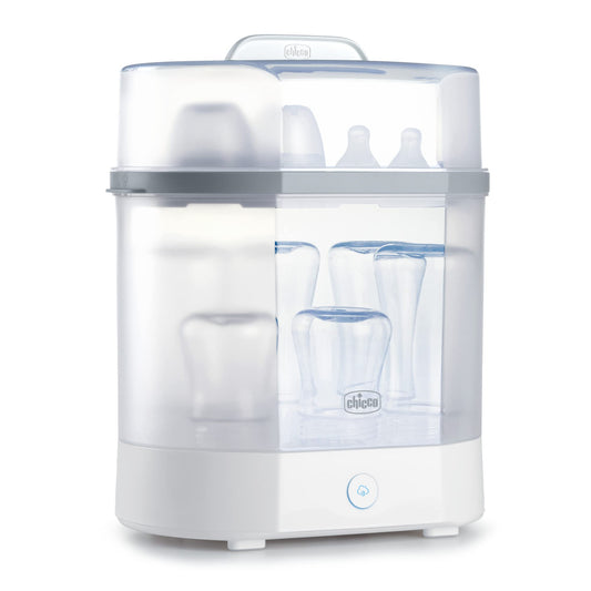 Chicco Advanced Electric Steam Sterilizer & Dryer for Baby Bottles, Feeding Accessories and More | Eliminates 99.9% of Germs | 4 Programming Options | 2 Configurations | Automatic Shut-Off