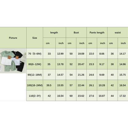 Karwuiio Toddler Baby Boy Summer Outfit Short Sleeve T-Shirt Tops Elastic Waist Shorts Set Baby Boys Clothes