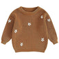 Mubineo Baby Girl Winter Clothes Cute Flower Sweater Crewneck Pullover Long Sleeve Knit Newborn Infant Sweaters