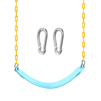 TURFEE Heavy Duty Swing Seat Pink Color with 66” Chain, Swing Set Accessories Replacement with Snap Hooks for Kids Outdoor Play Playground