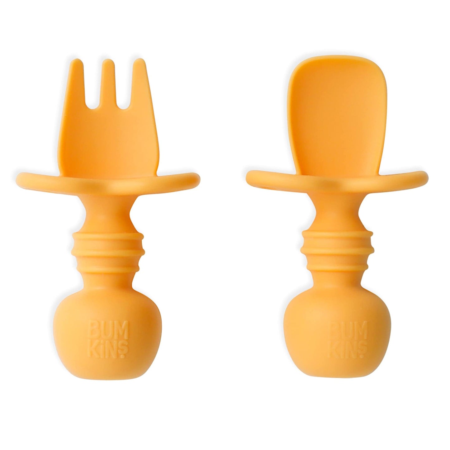 Bumkins Disney Baby Utensils Set, Chewtensils Silicone Spoons for Dipping, Self-Feeding, Baby Led Weaning, Trainer Learning, First Stage Eating, Soft Fork and Spoon, Babies 6 Months, Minnie Mouse